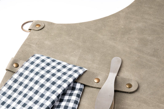 Leder Grillschürze – Camel - LederGlück Manufaktur