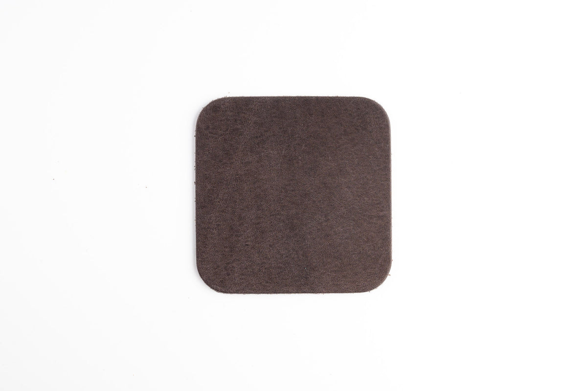 6 x Leder Untersetzer – Mocca - LederGlück Manufaktur