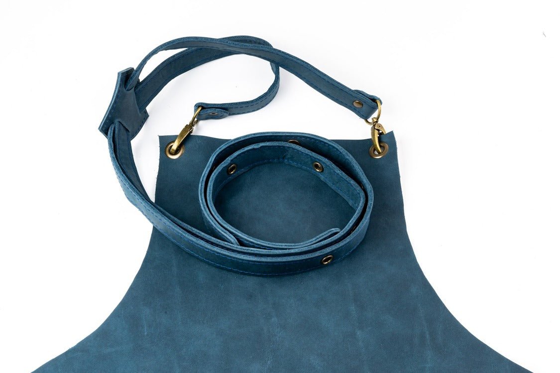Grillschürze - Navy - LederGlück Manufaktur