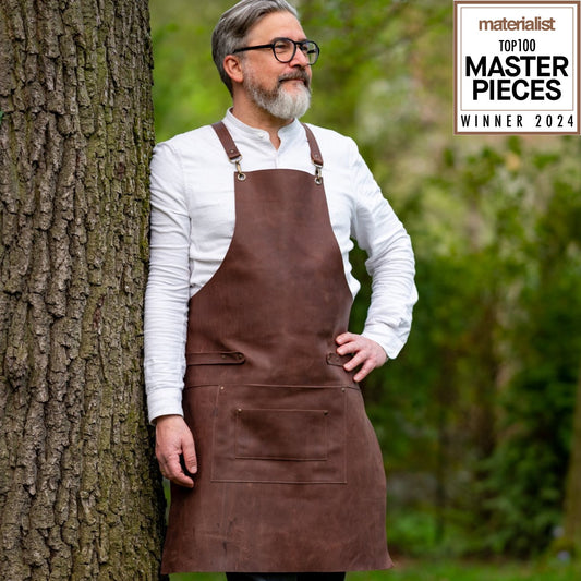 Leder Grillschürze – Mocca - LederGlück Manufaktur