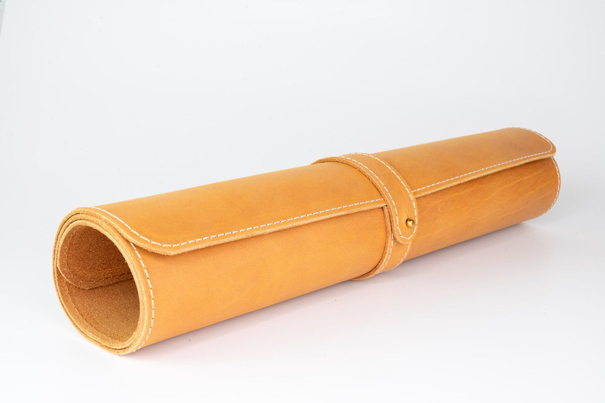 Schreibtischunterlage Leder – Cognac - LederGlück Manufaktur